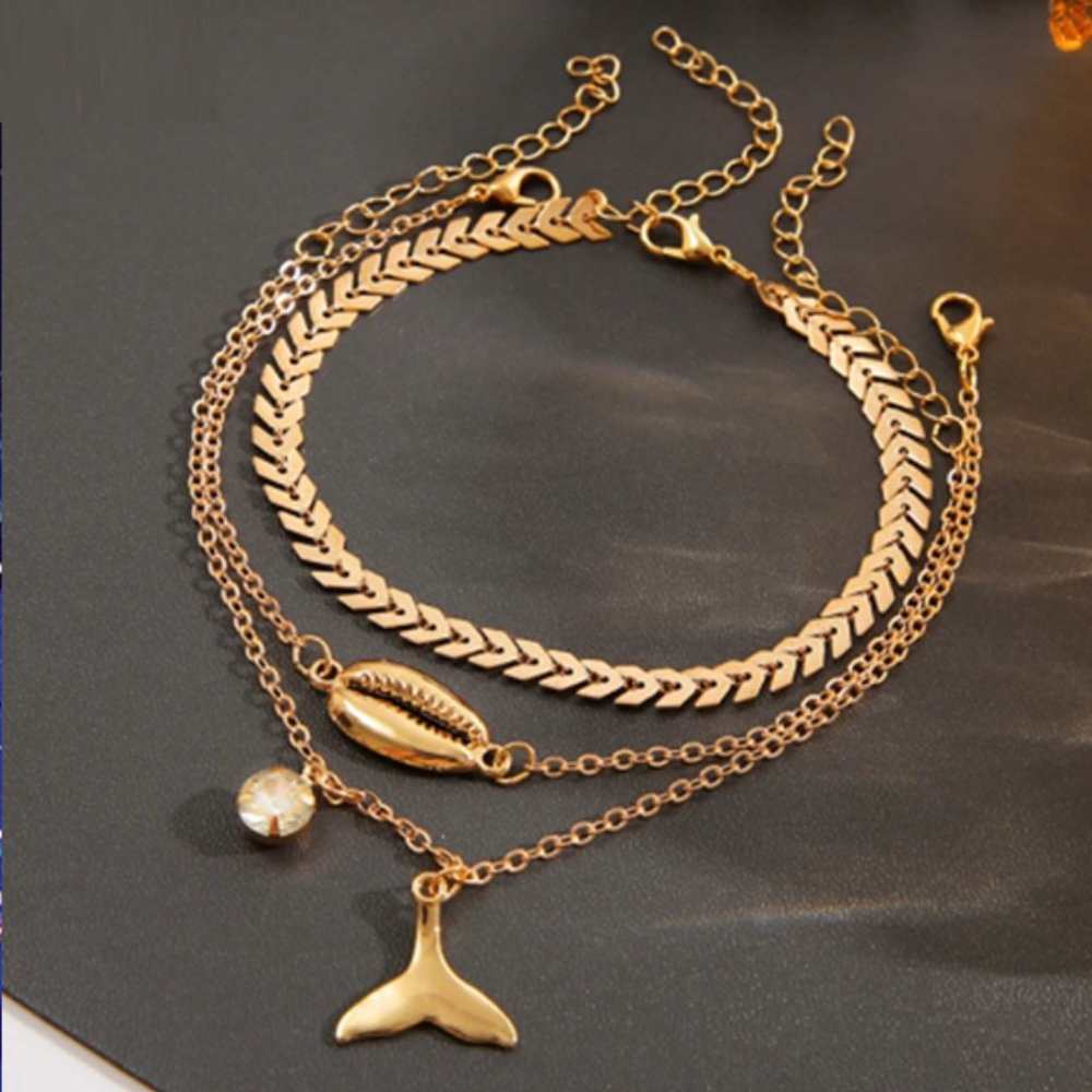 🍏50% OFF/3+...3-piece Layering Anklet Set - Picture 2 of 4
